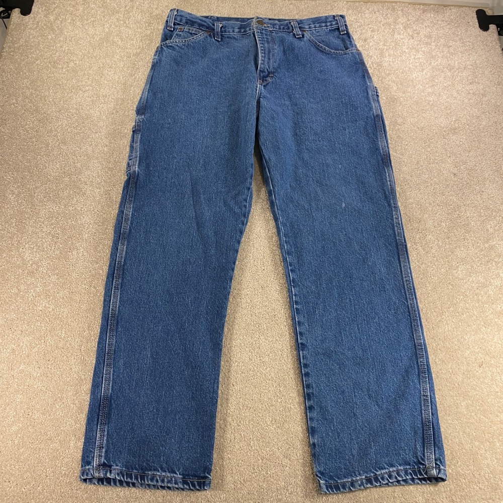 Dickies Carpenter‎ Jeans Mens 36x32 Blue Medium Wash Relaxed Fit 1993SNB Utility